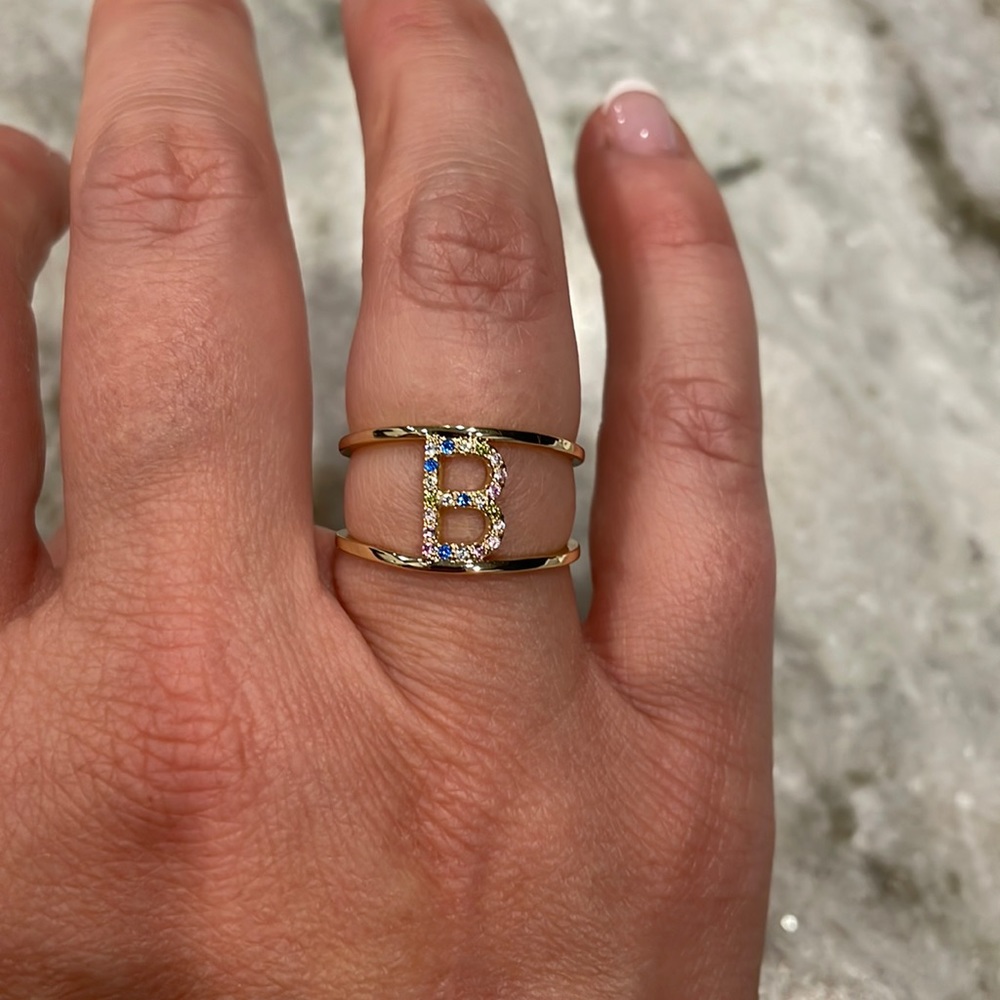 NIB Belk “B” Initial Adjustable Ring